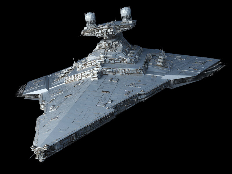 Imperial Star Destroyer — Gray, Dramatic, 3d Render, Spacecraft, Battle Cruiser