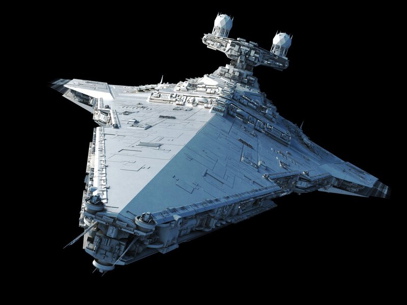 Imperial Star Destroyer — Gray, Dramatic, 3d Render, Spacecraft, Starship