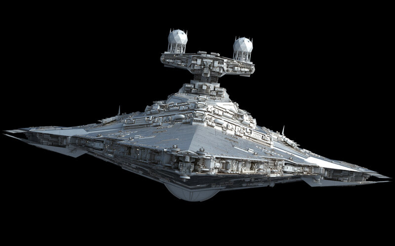 Imperial Star Destroyer — Gray, Dramatic, 3d Render, Spacecraft