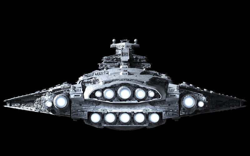 Imperial Star Destroyer — Gray, Dramatic, 3d Render, Spaceship, Engines
