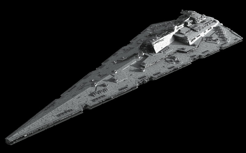 Imperial Star Destroyer — Gray, Dramatic, 3d Render, Spaceship, Starship, Science Fiction