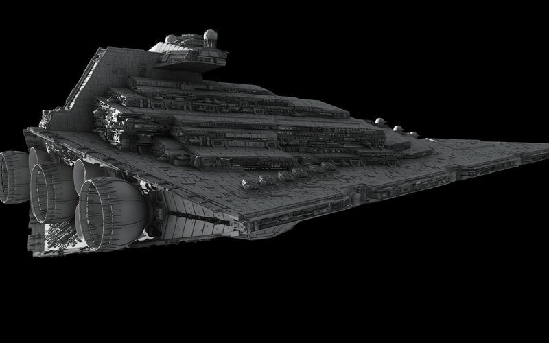 Imperial Star Destroyer — Gray, Dramatic, 3d Render, Spaceship, Starship