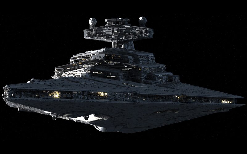 Imperial Star Destroyer — Gray, Dramatic, Night, 3d Render