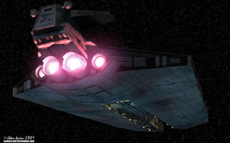 Imperial Star Destroyer — Gray, Dramatic, Night