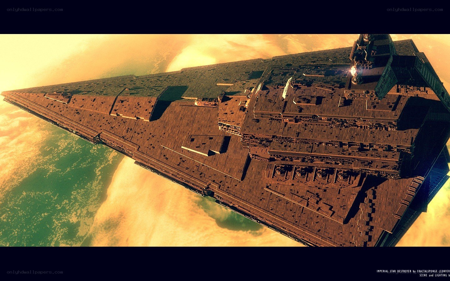 Imperial Star Destroyer in orbit