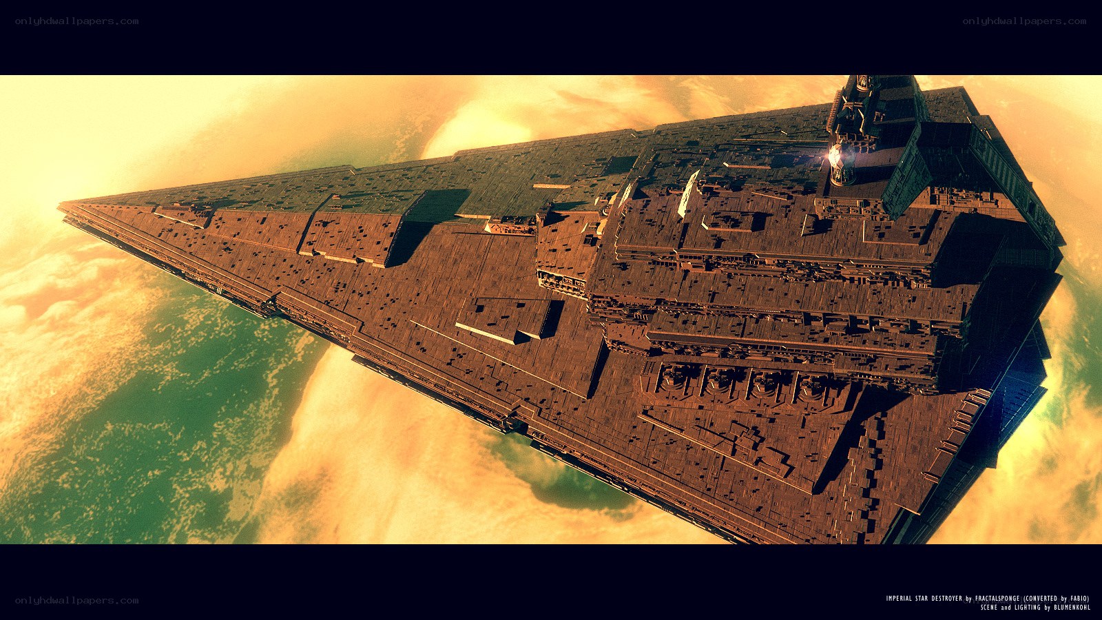 Imperial Star Destroyer in orbit