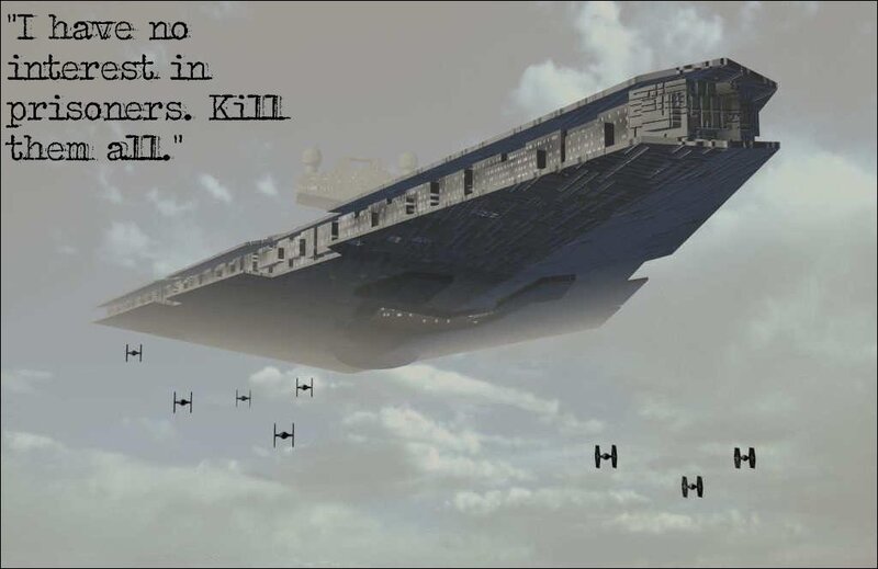 Imperial Star Destroyer with TIE fighters