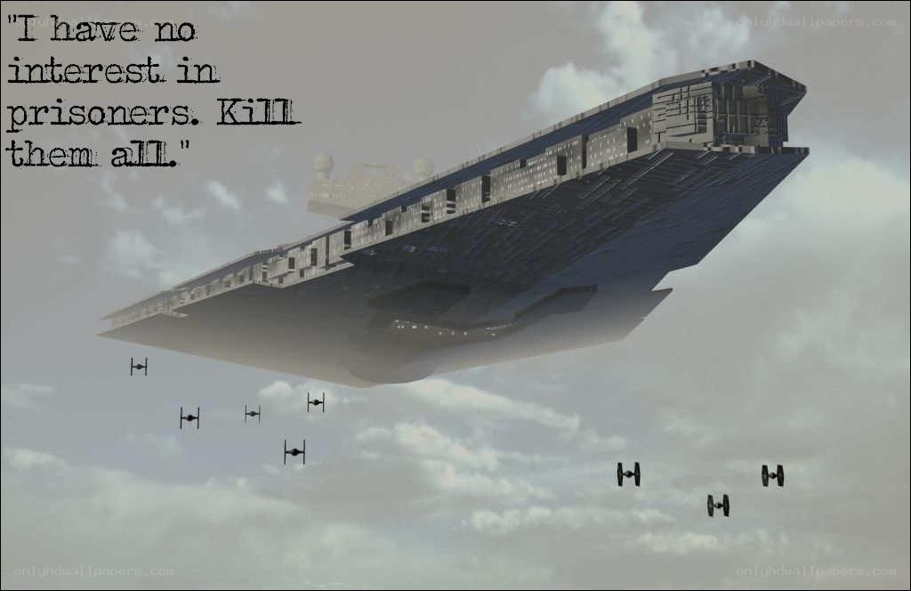 Imperial Star Destroyer with TIE fighters