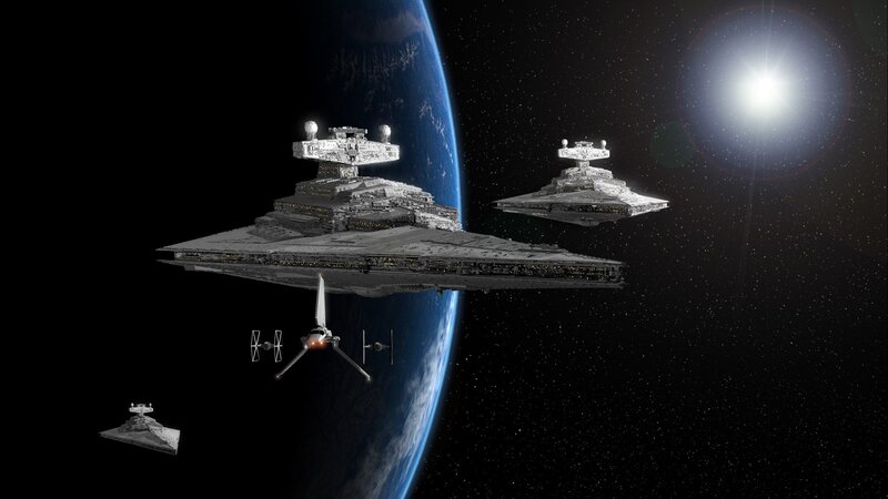 Imperial Star Destroyers — Black, Dramatic, Digital Art