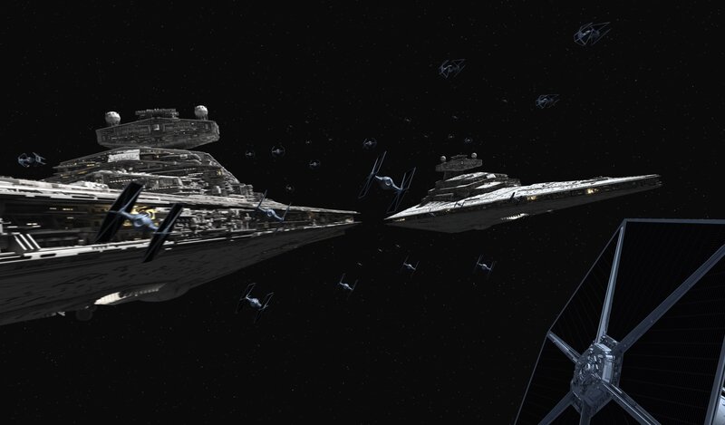 Imperial Star Destroyers — Black, Dramatic, Night, 3d Render