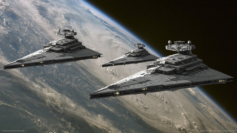 Imperial Star Destroyers — Gray, Dramatic, Digital Art