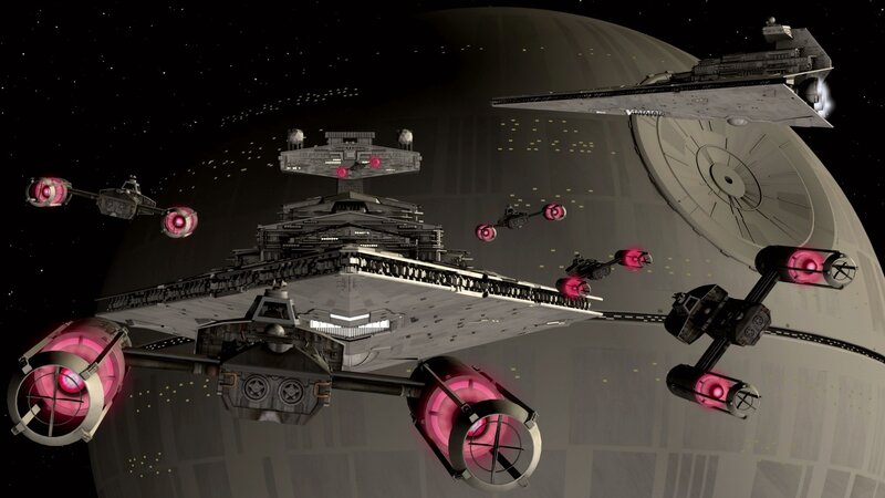 Imperial Star Destroyers — Gray, Dramatic, Night
