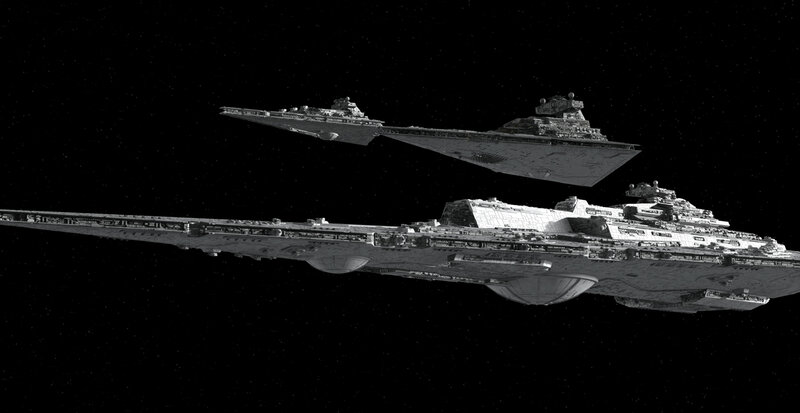 Imperial Star Destroyers in formation