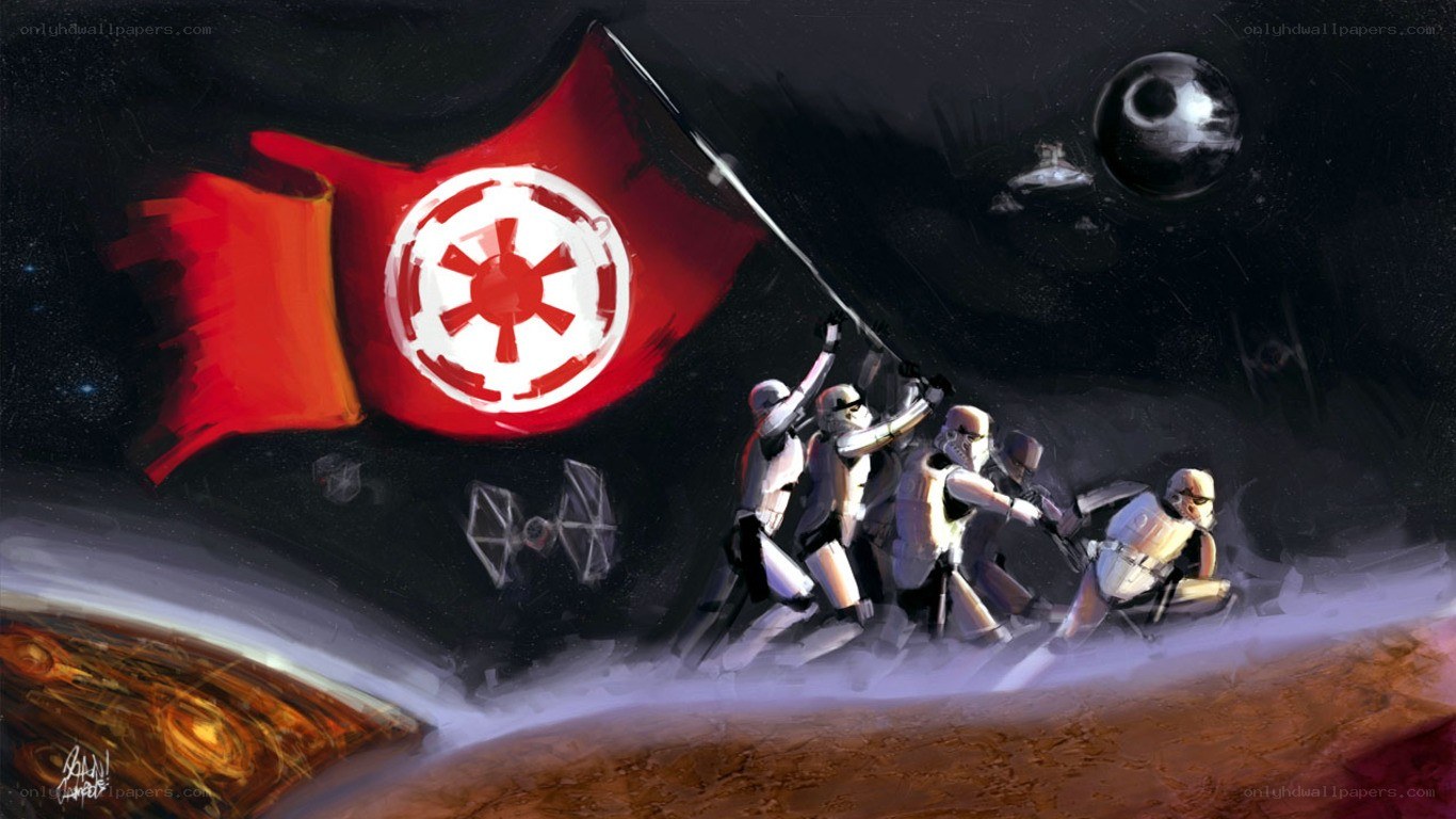 Imperial stormtroopers on a planet