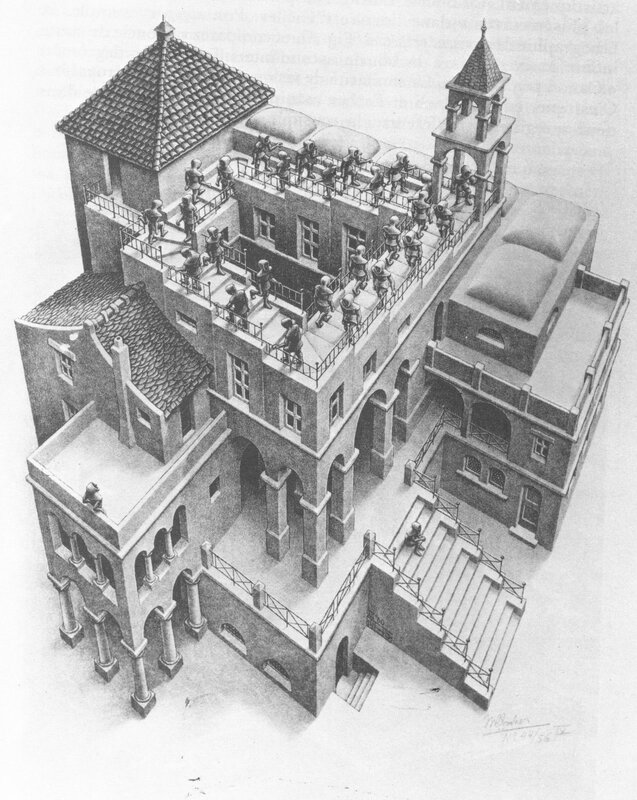 Impossible architecture drawing