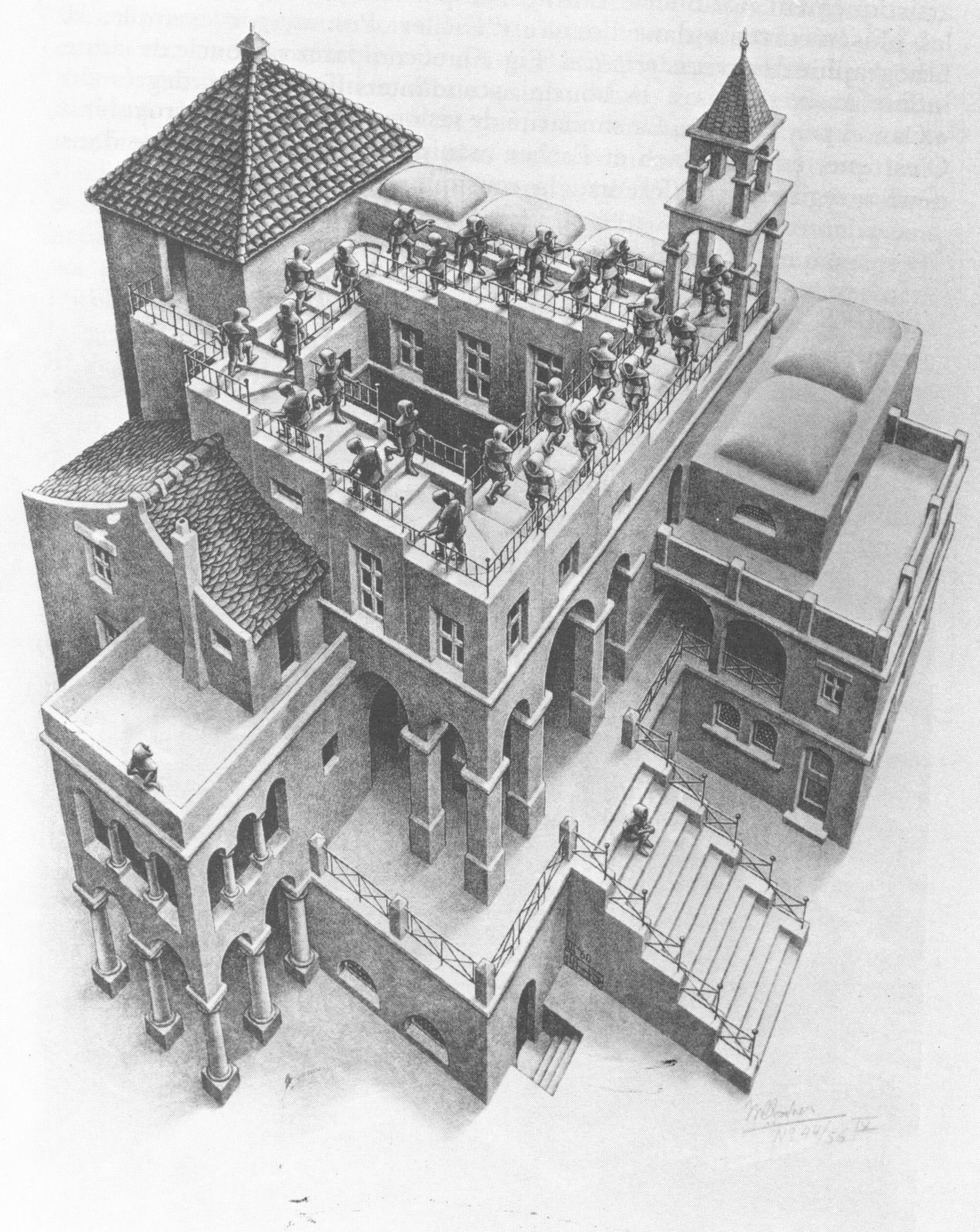 Impossible architecture drawing