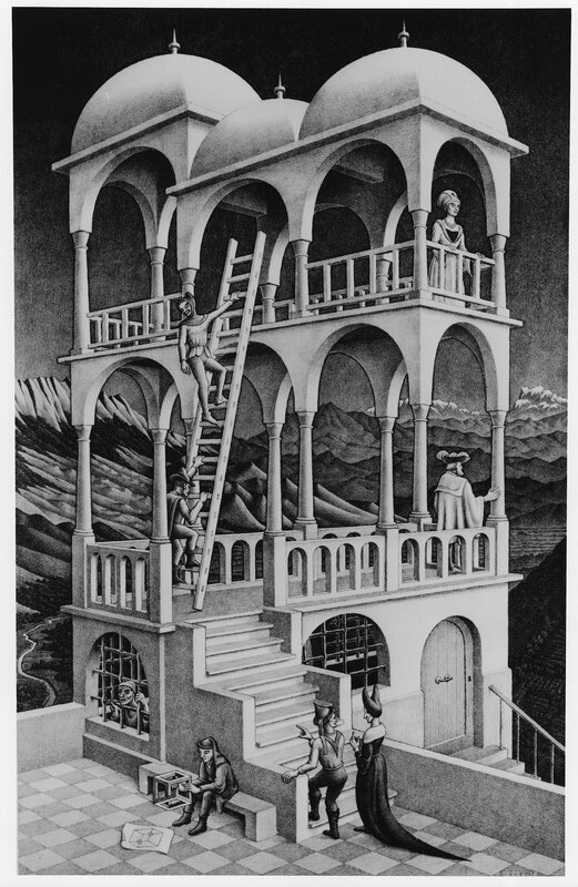 Impossible architecture with figures