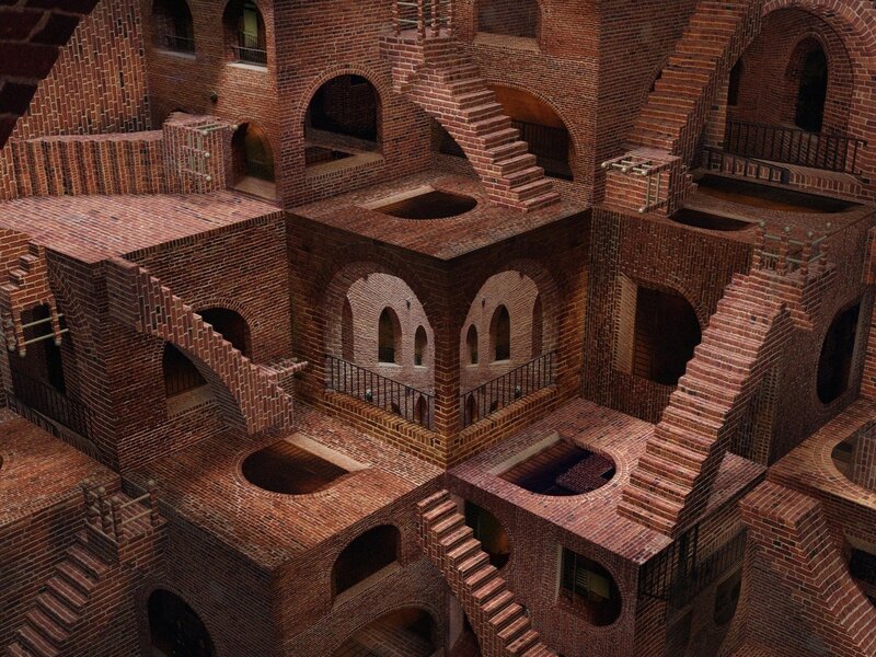 Impossible Brick Structure — Red