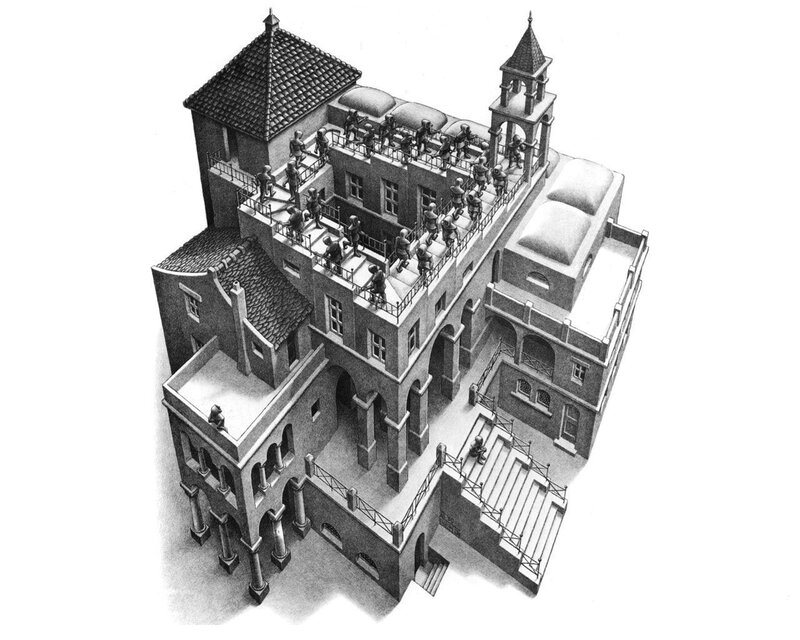 Impossible Building Structure — Black, Surreal