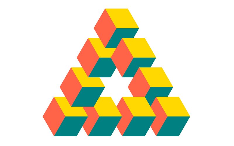 Impossible Triangle of Cubes