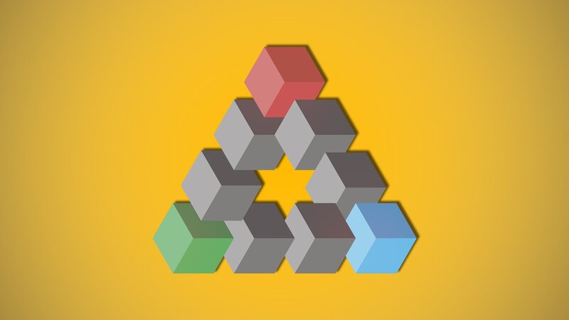 Impossible Triangle of Cubes — Yellow