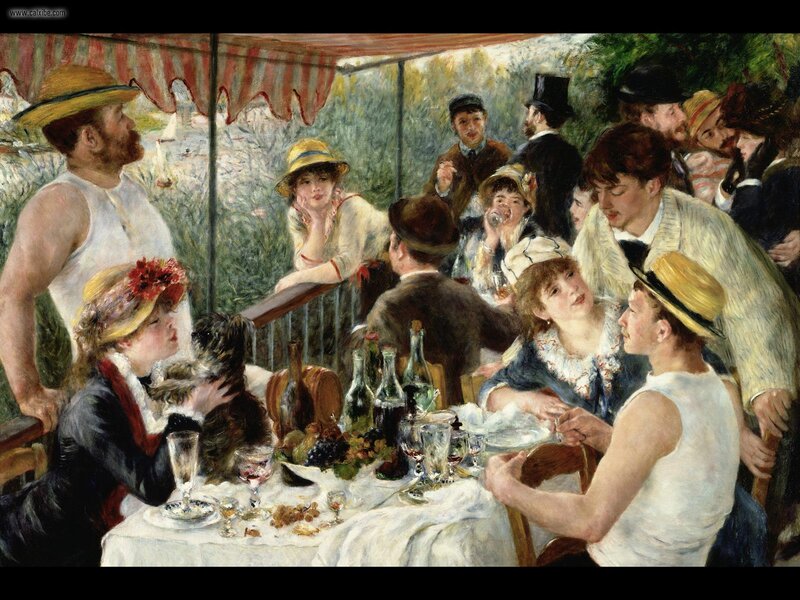 Impressionist outdoor gathering