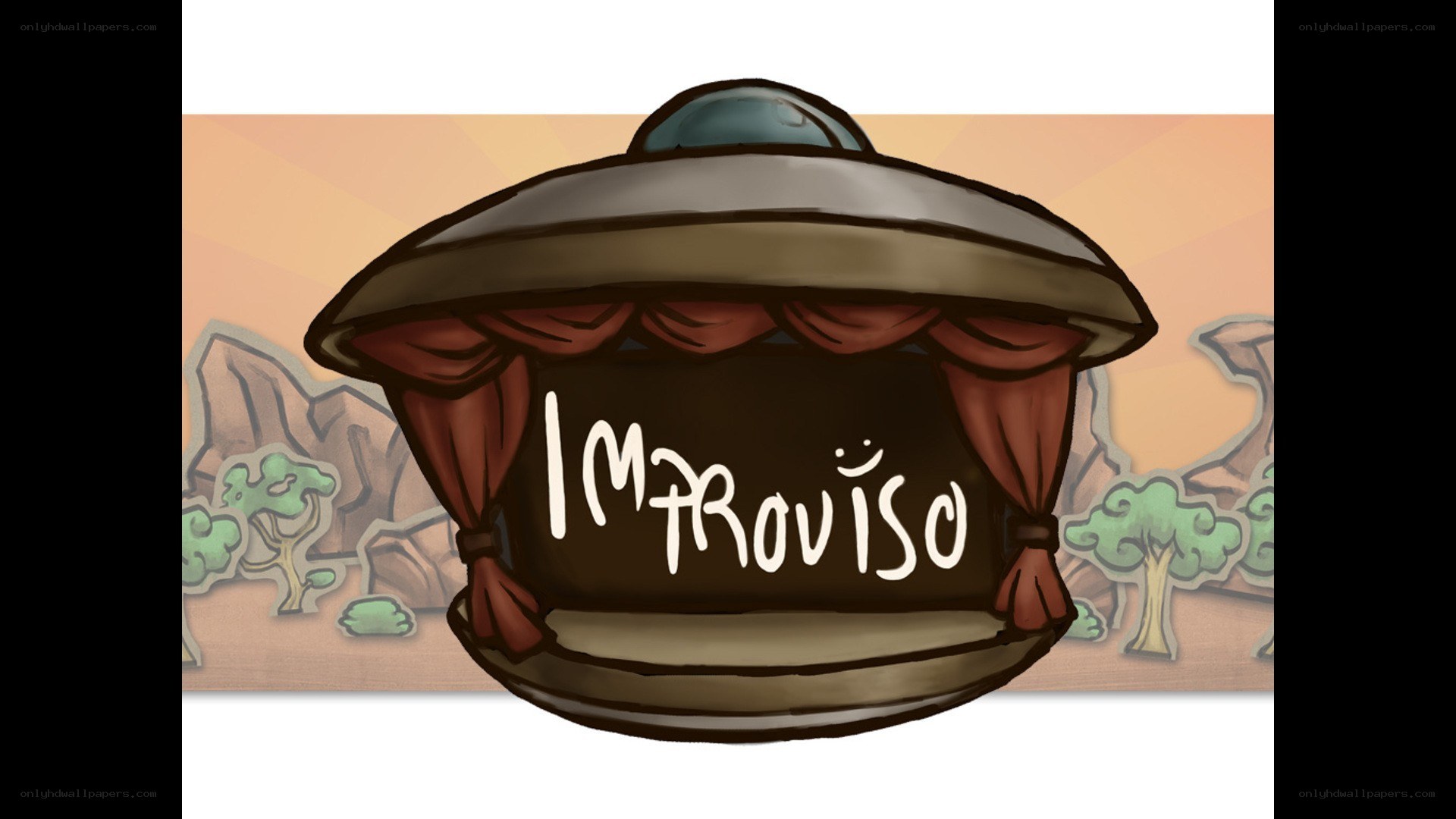 Improvise sign in cartoon style