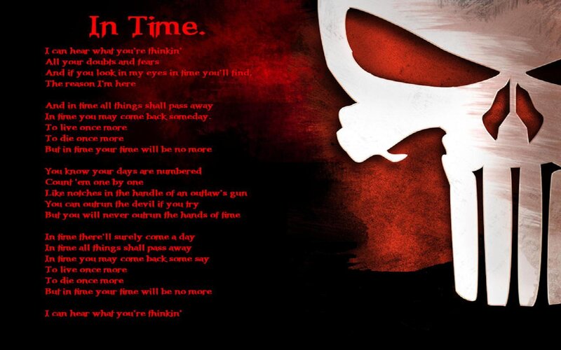In Time song lyrics with Punisher logo