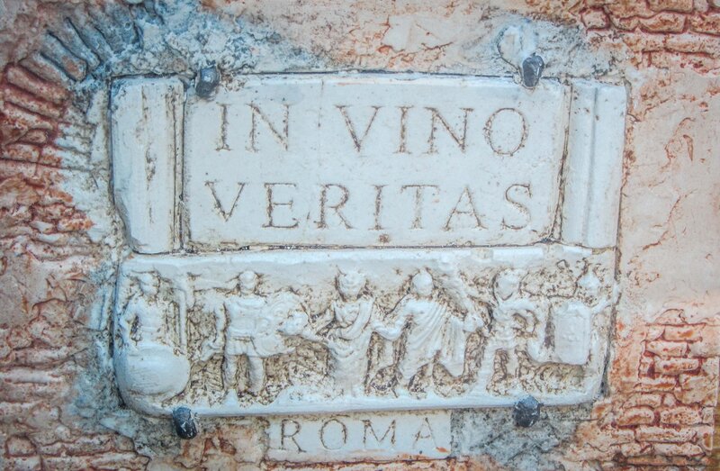 In Vino Veritas plaque in Rome