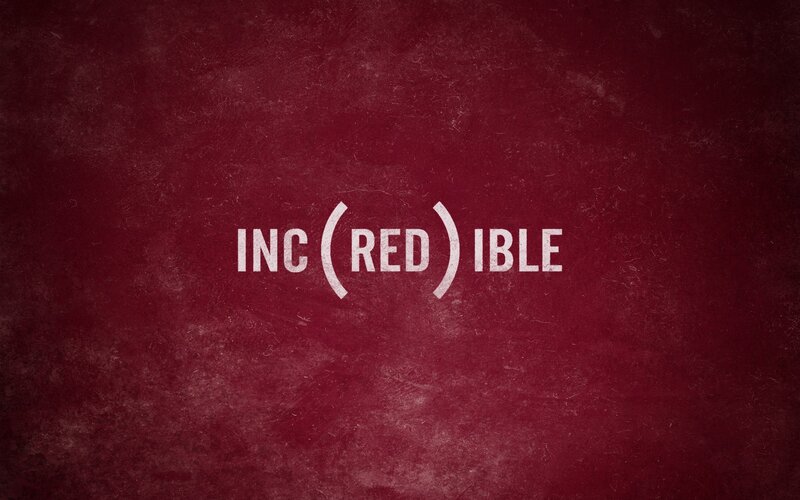 Inc Red Ible text on red background