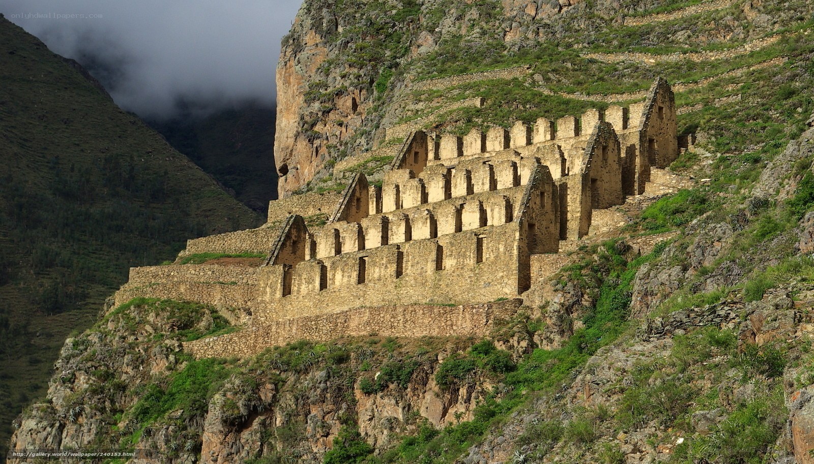 Incan ruins on a mountain