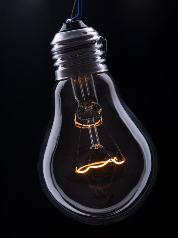 Incandescent Light Bulb — Black, Dramatic