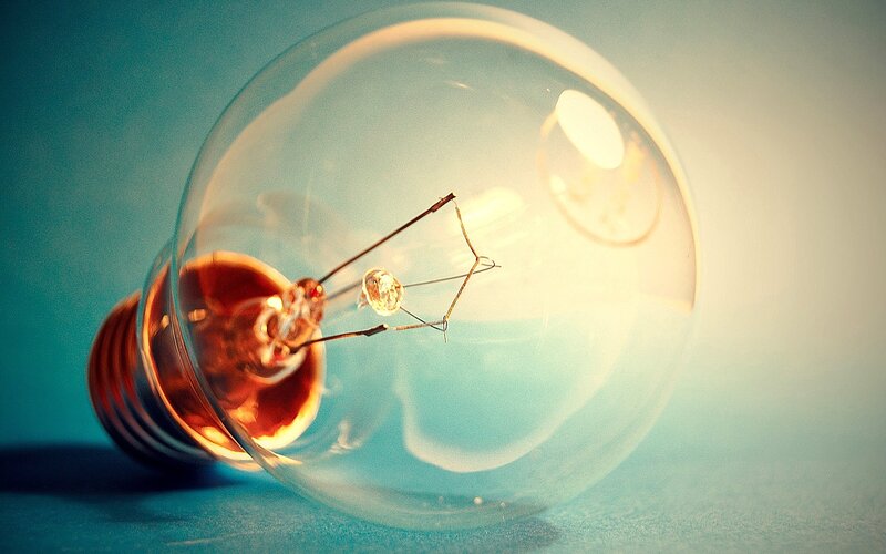 Incandescent Light Bulb — Blue, Dramatic