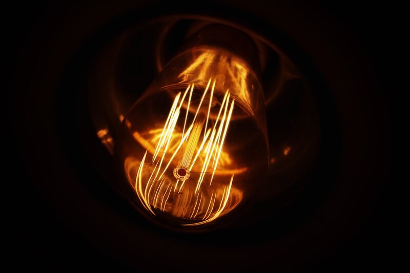 Incandescent Light Bulb — Orange