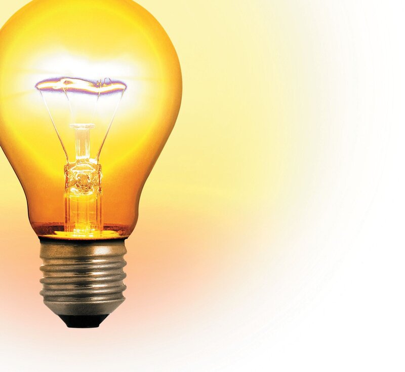 Incandescent Light Bulb — Yellow, Bright
