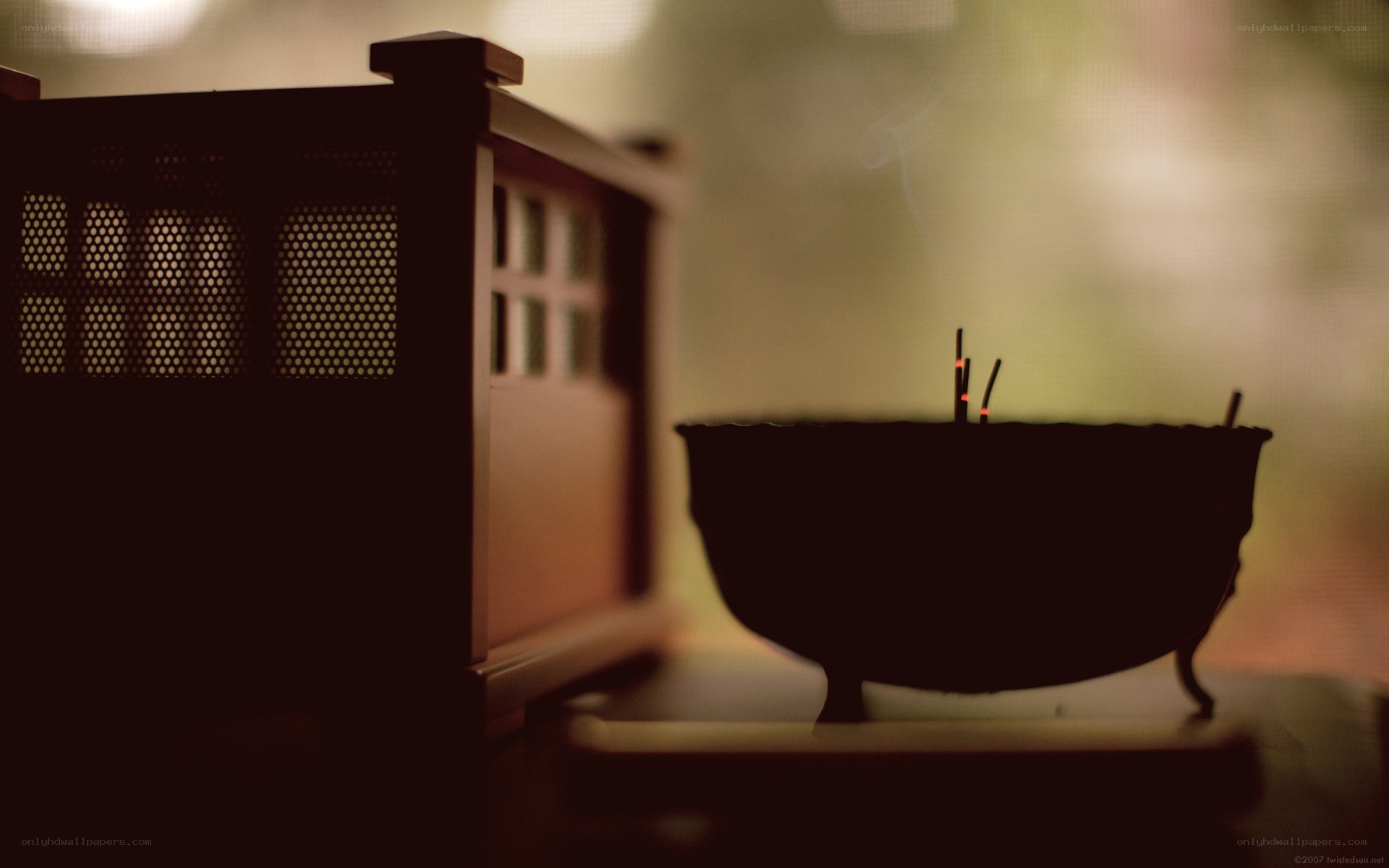 Incense burning in a bowl