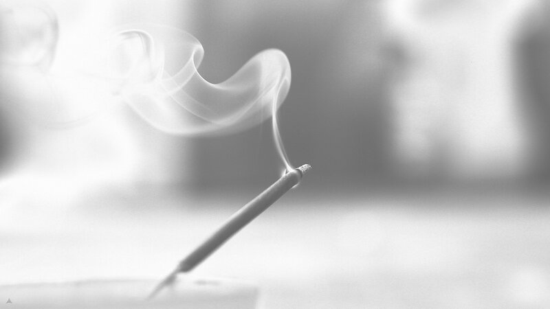 Incense smoke rising
