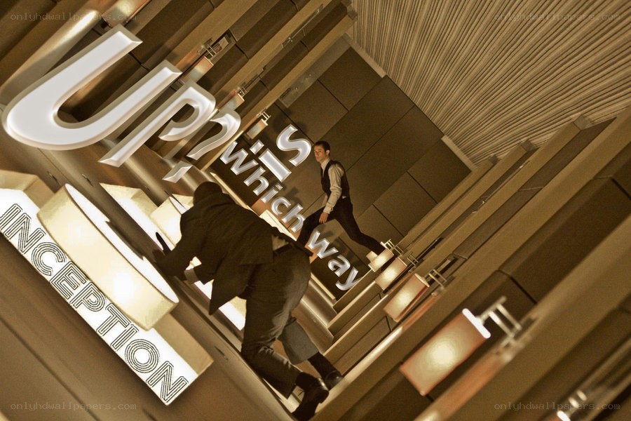 Inception movie scene with characters