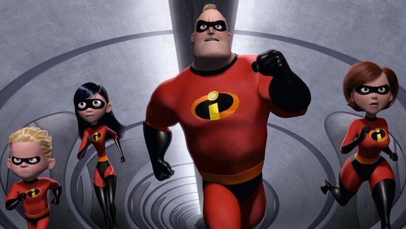 Incredibles Family in Suits — Red, Dramatic