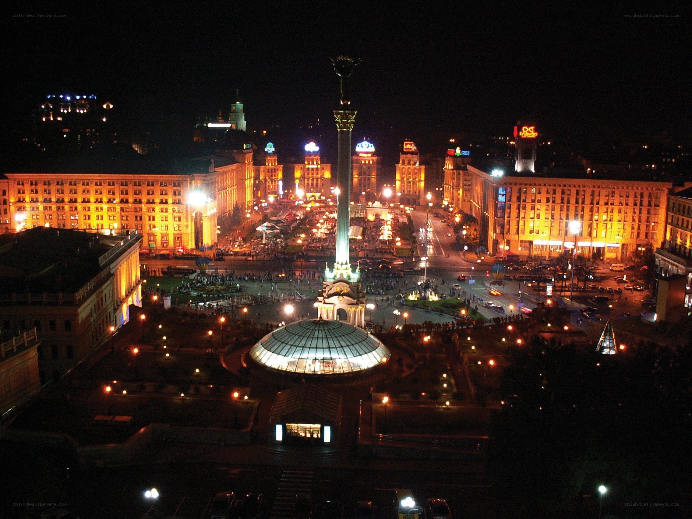Independence Square at night