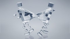 3D view abstract blue