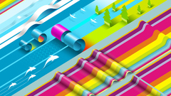 3D view abstract multicolor