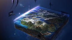 3D view clouds Volcanoes