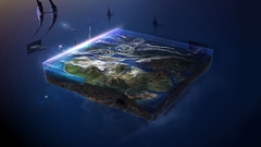 3D view clouds Volcanoes