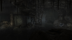 3D view dark underground