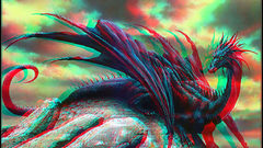 3D view Dragons anaglyph