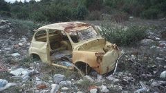 Abandoned Car buggie garbage