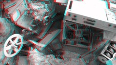 Abandoned Chernobyl old buildings anaglyph