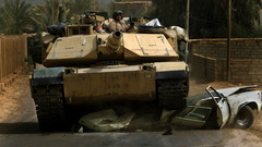 Abrams tanks crush military