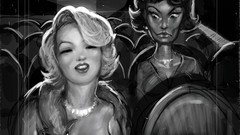 Abstract advertisement artwork sophia loren pinups